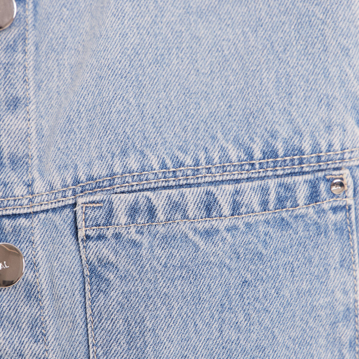 Veste cintr&eacute;e sans manches en jean denim double stone femme