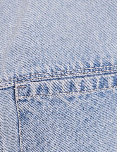 Veste cintr&eacute;e sans manches en jean denim double stone femme