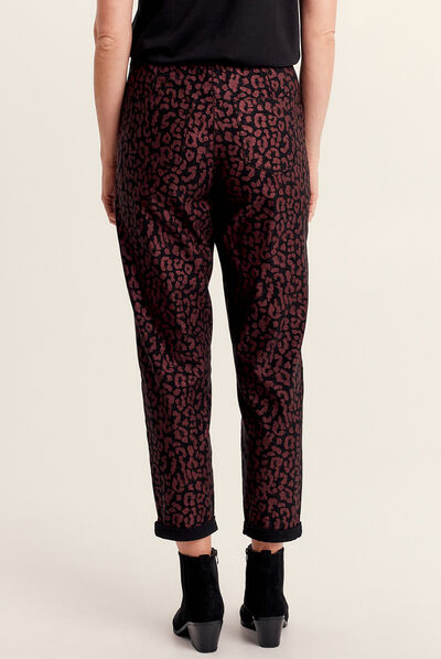 Pantalon décontracté prune femme