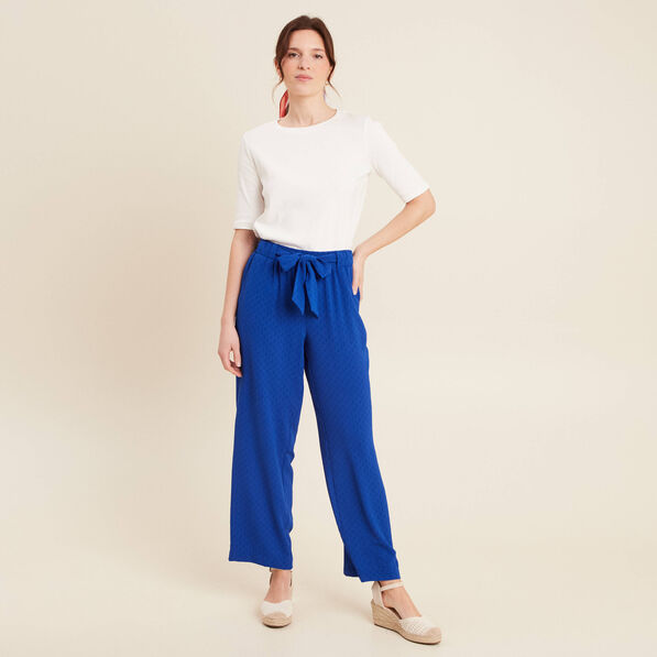 pantalon flou droit 78eme bleu electrique femme Pantalon flou droit 7/8ème bleu electrique femme