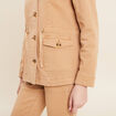 Veste boutonnée en jean marron clair femme