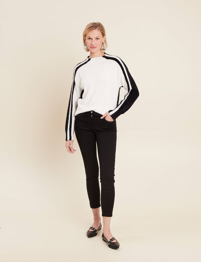 Pull manches longues blanc femme