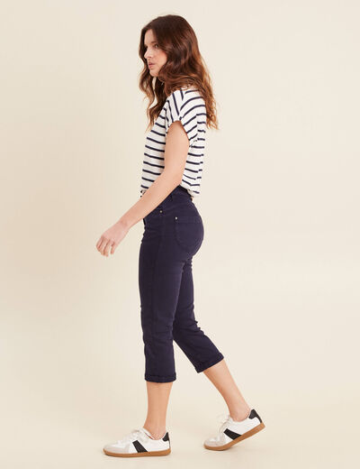 Pantacourt magique L'Unique ajust&eacute; bleu marine femme