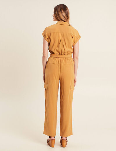 Combinaison pantalon fluide camel femme