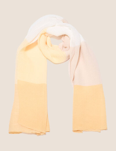 Foulard plissé jaune clair femme