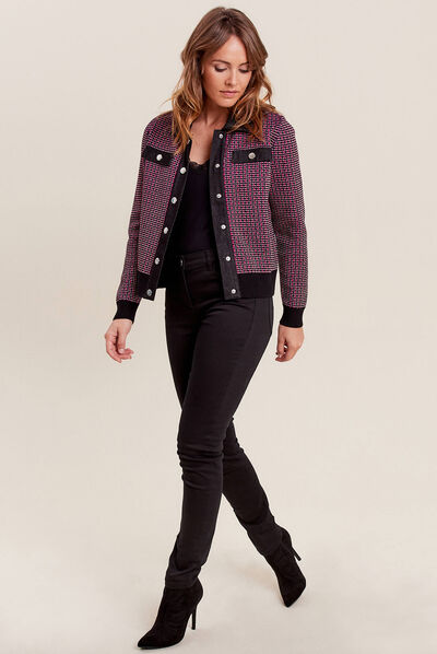Gilet manches longues noir femme