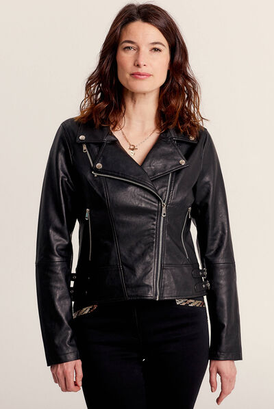 Veste perfecto simili cuir noir femme