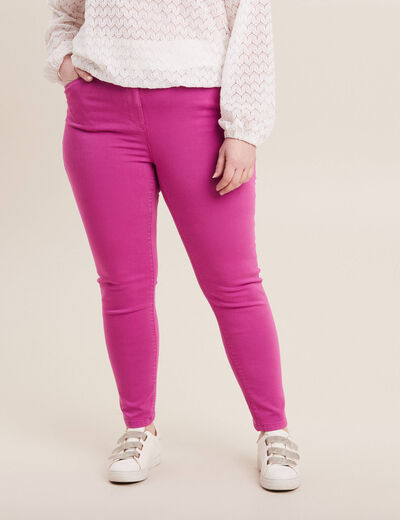 Pantalon ajusté taille haute violet femme