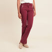 Pantalon coupe bootcut &agrave; pont bordeaux femme