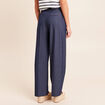 Pantalon coupe large taille haute fluide denim brut femme