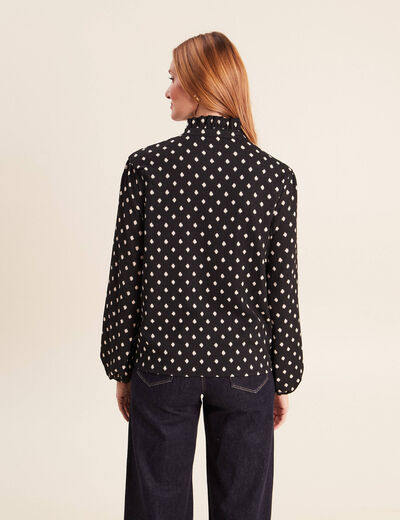Blouse droite manches longues noir femme