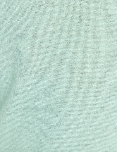 T-shirt manches courtes col en V vert clair femme