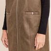 Robe chasuble su&eacute;dine vert kaki femme