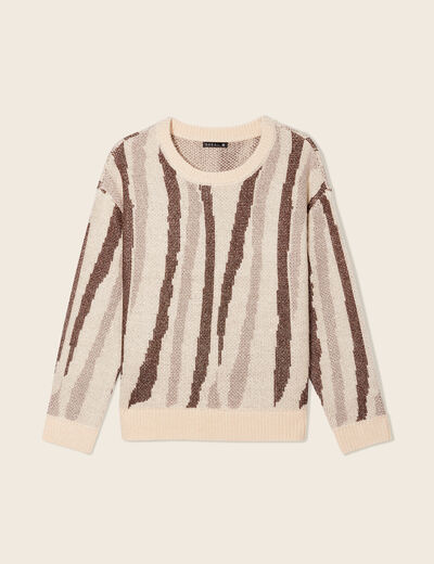 Pull manches longues blanc femme