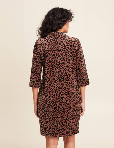 Robe droite velours marron femme