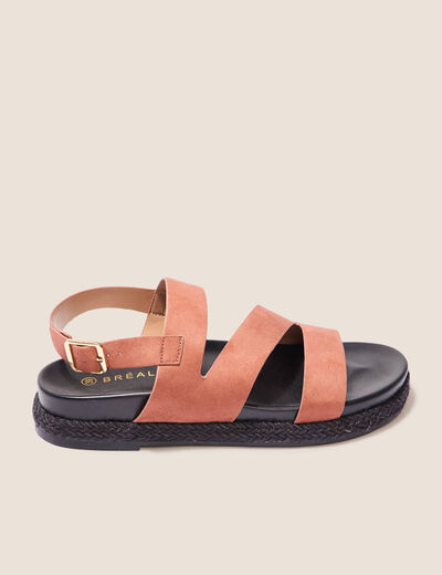 Sandales plates marron foncé femme