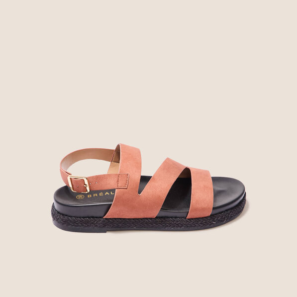 Sandales plates marron foncé femme