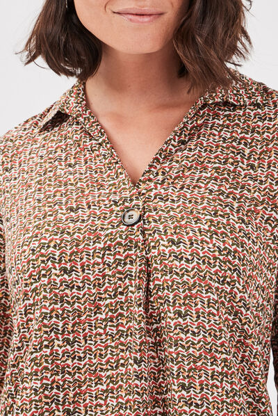 Blouse manches 3/4 ecru femme
