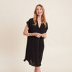 Robe droite col en V noir femme
