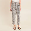 Pantalon flou taille haute ivoire femme