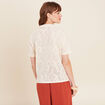 T-shirt col chemise ecru femme