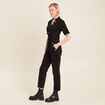 Combinaison pantalon en jean noir femme