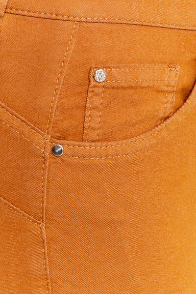 Pantalon léger taille standard 7/8ème orange foncé femme