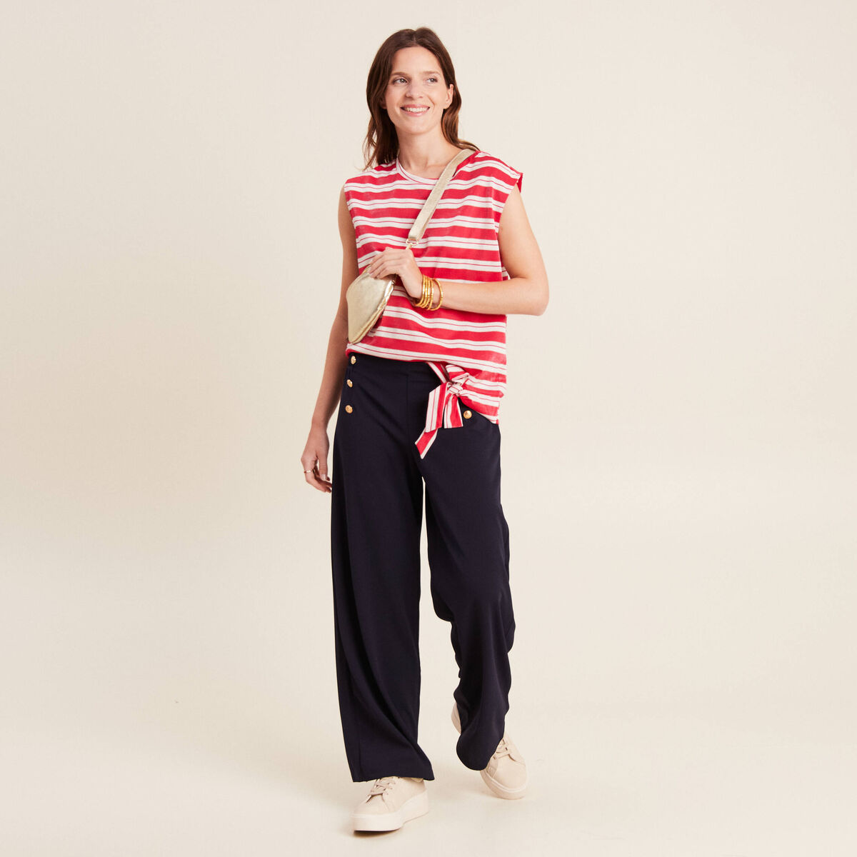 T-shirt manches courtes rouge femme
