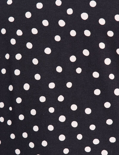 T-shirt droit col v manches courtes noir femme