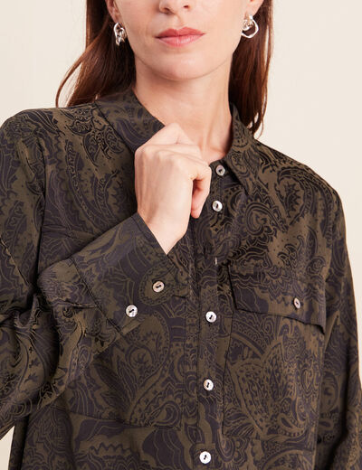 Chemise manches longues vert femme