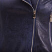 Veste esprit motard zippée bleu foncé femme