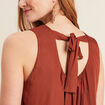 Blouse sans manches marron foncé femme