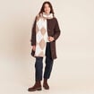 Doudoune doubl&eacute;e avec capuche marron fonc&eacute; femme