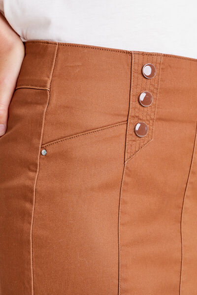 Jupe droite marron femme