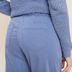 Pantalon coupe droite à coulisse bleu ciel femme