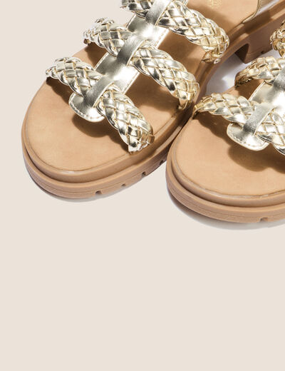 Sandales couleur or femme