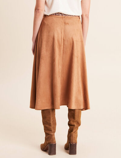 Jupe avec ceinture amovible marron clair femme