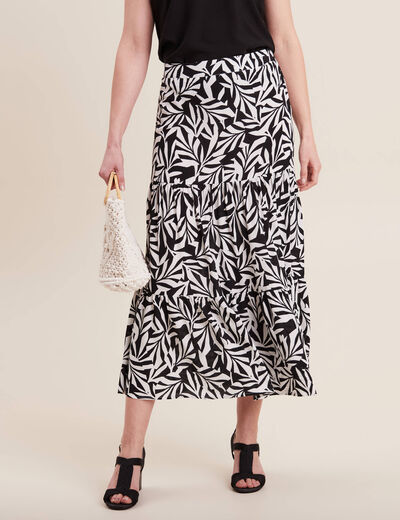 Jupe longue évasée noir femme