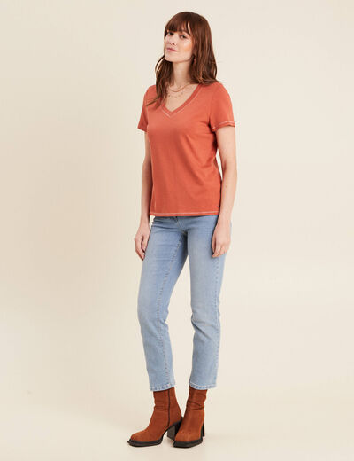T-shirt manches courtes vieux rose femme