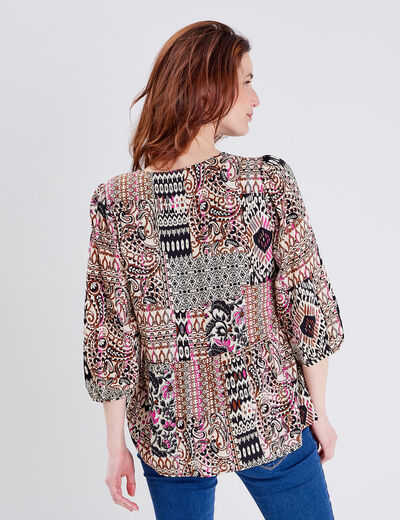 Blouse manches 3/4 creme femme