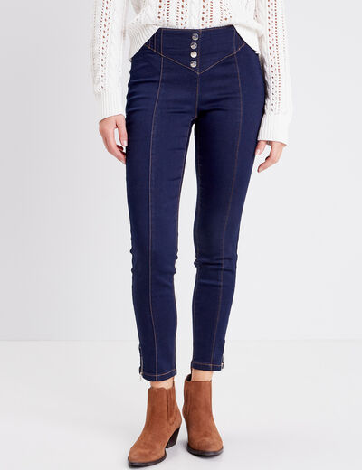 Jegging avec boutons denim brut femme