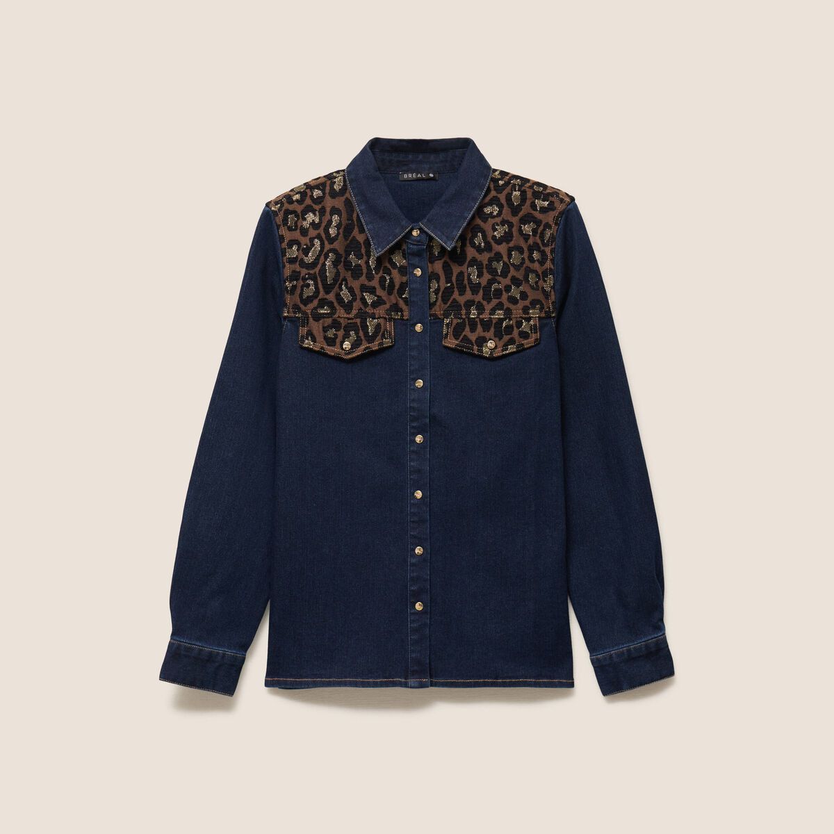 Chemise en jean manches longues denim brut femme