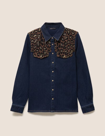 Chemise en jean manches longues denim brut femme