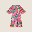 Robe évasée plissée multicolore femme