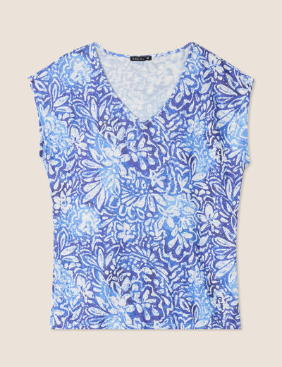 T-shirt manches courtes bleu femme