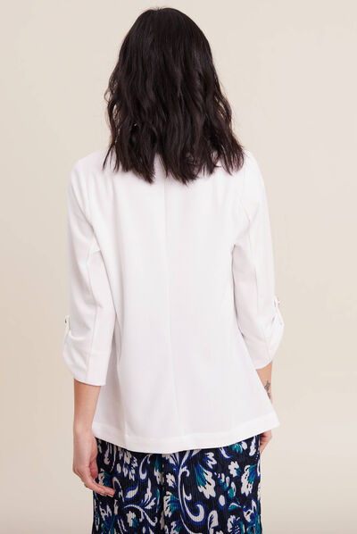 Veste esprit blazer droite ecru femme