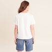 T-shirt col rond manches courtes ecru femme