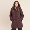 Parka &agrave; capuche taille ajustable marron fonc&eacute; femme