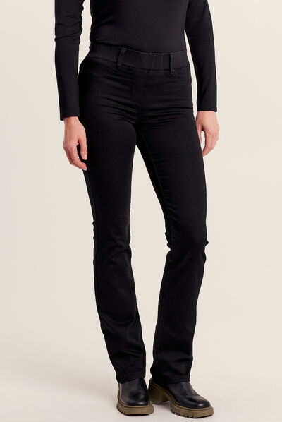 Pantalon tregging bootcut noir femme