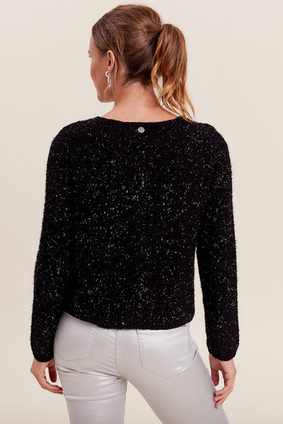 Gilet manches longues noir femme